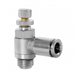 SC-ML-10-G38-EC Фитинг угловой с регулировкой расхода (пневмодроссель), 10мм x G 3/8
